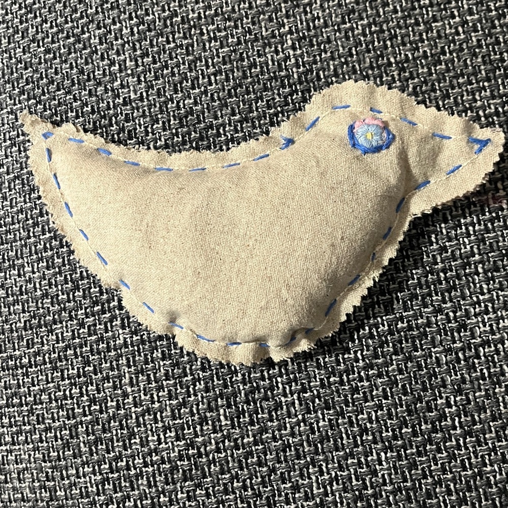 New Handmade Rustic Linen Bird Sachet Lavender & Rice Filled